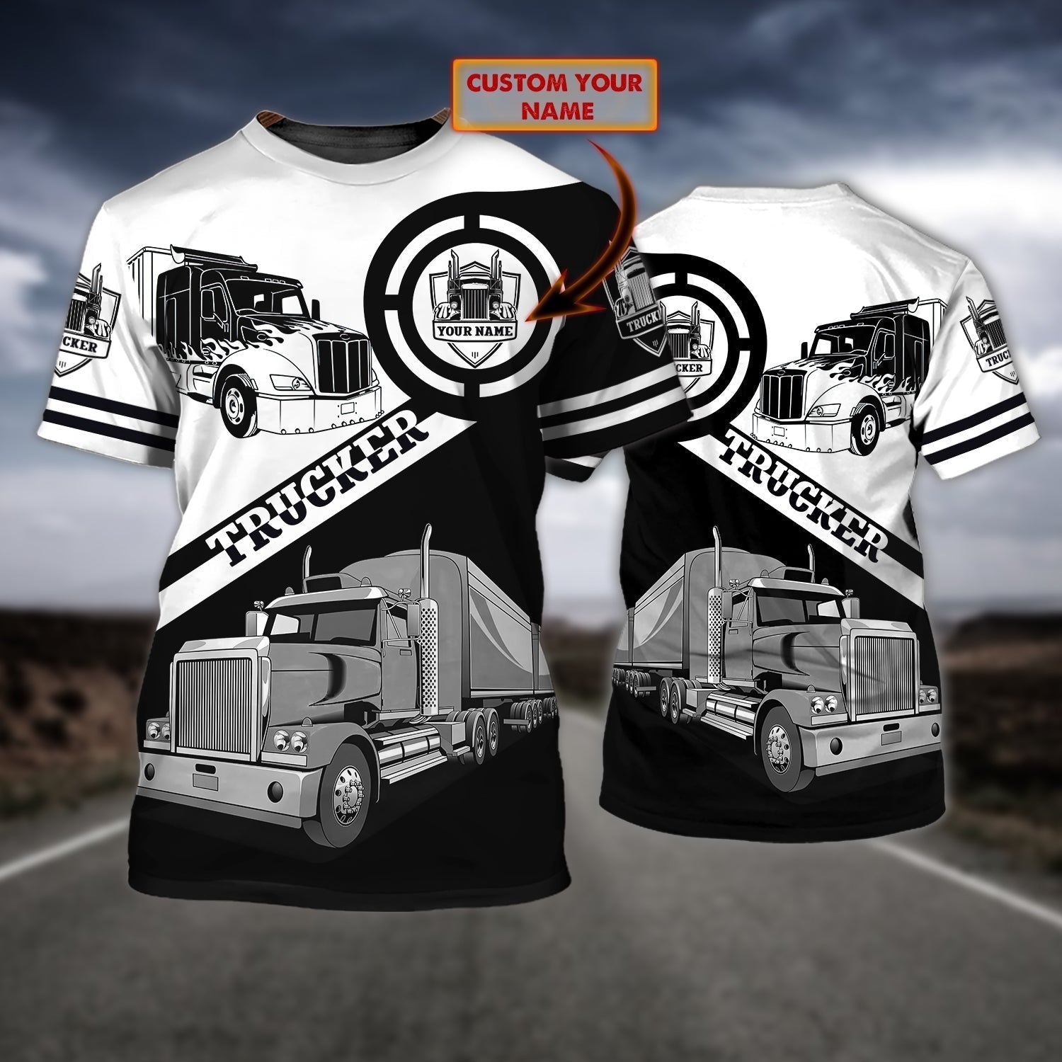 Personalized Name Truck Driver Shirt, Trucker Driving Uniform Shirts, Truck Driver Shirts