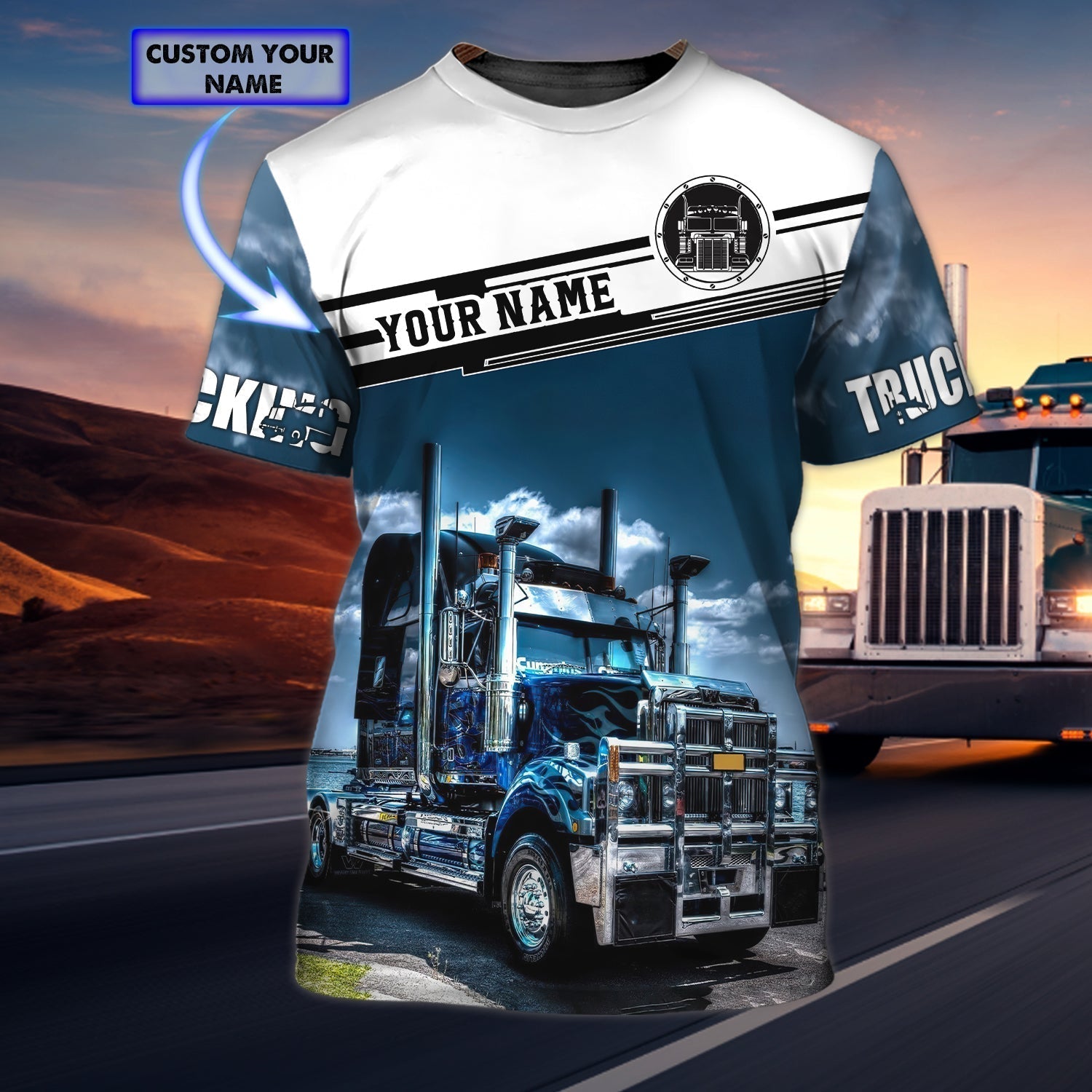 Custom 3D Trucking T Shirt, Best Gift For A Trucker, Sublimation Truck On Shirt