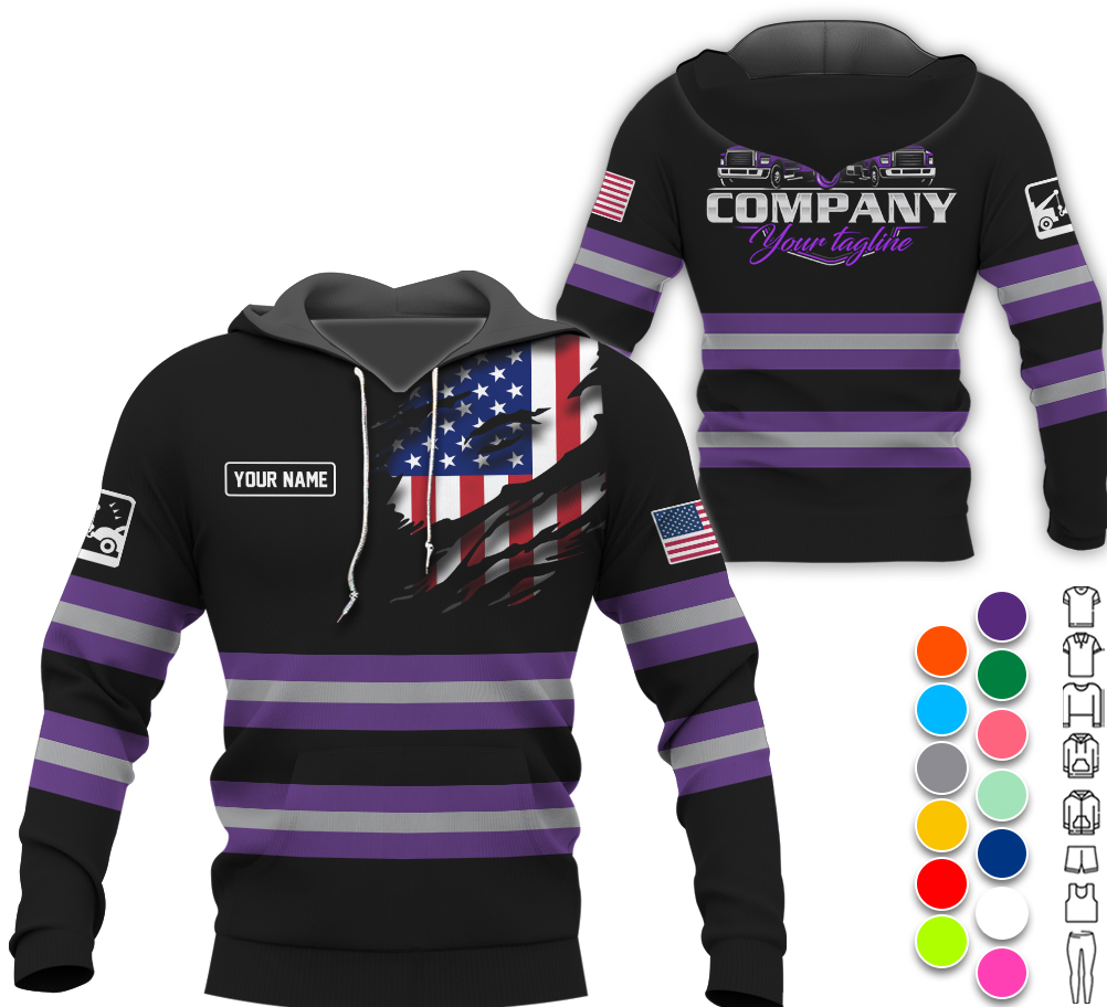 Custom Name Purple Shirt for Husband, Truck Driver, Long Haul CDL Gift, Diesel Mechanic Shirt, Apparel Trucker