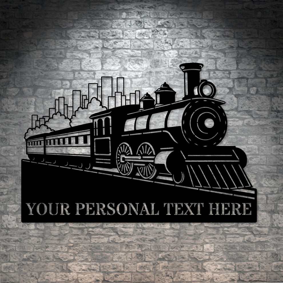 Personalized Vintage Steam Train Metal Sign Custom Railroad Lover Wall Decor For Train Lovers
