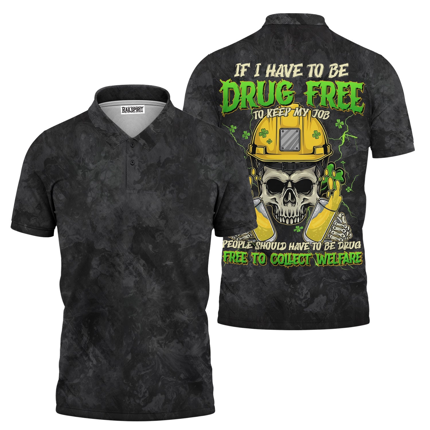 Funny Worker Skull T-Shirt, If I Have to Be Drug Free to Keep My Job Quote Hoodie, Bold Hardhat Skeleton Graphic, Perfect Gift for Workers