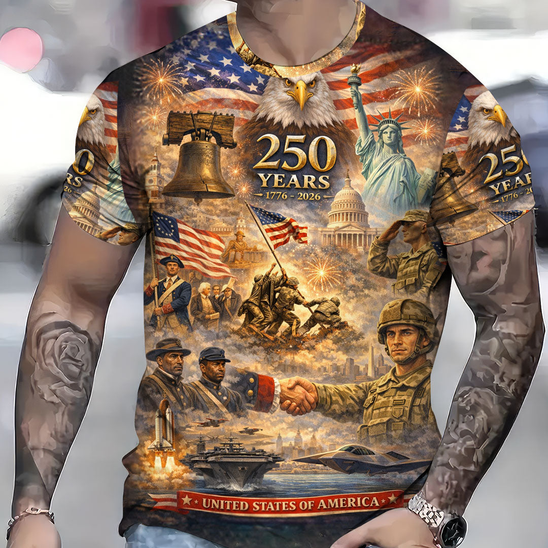 250 Years of American Independence Veteran T Shirt, 1776–2026 Patriotic Military Hoodie, USA Flag Eagle Gift for Men