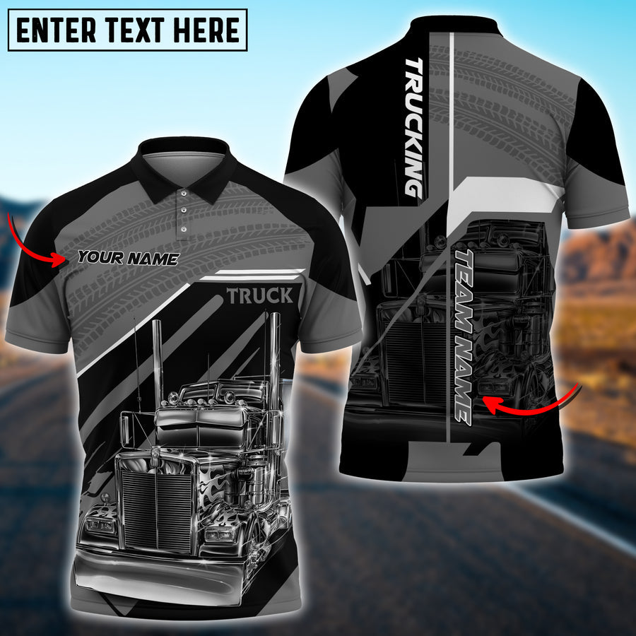 Personalized Name Truck Multi Pattern Team Shirt, 3D Polo Shirt For Truck Driver, Best Truck For Men