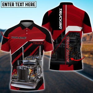 Personalized Name Truck Multi Pattern Team Shirt, 3D Polo Shirt For Truck Driver, Best Truck For Men
