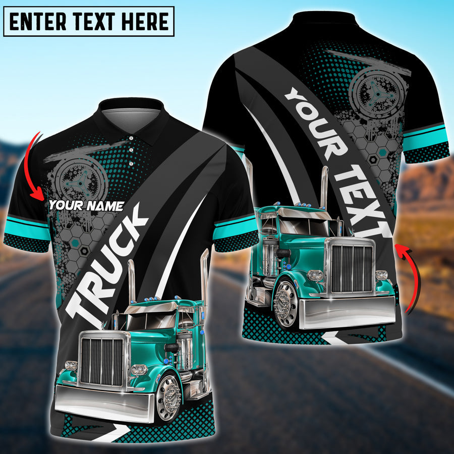 Personalized Name Shirt For Truck Driver, Trucking Gift 3D Polo Shirt, Best Truck Shirt For Men