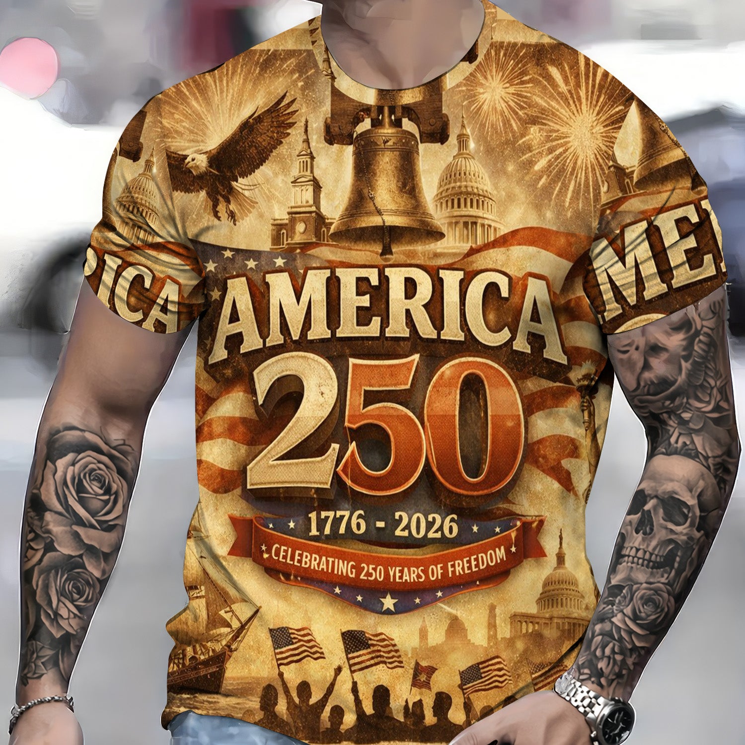 America 250 Hoodie 1776–2026 Celebrating 250 Years of Freedom, Patriotic USA Eagle T-Shirt, Independence Day Gift