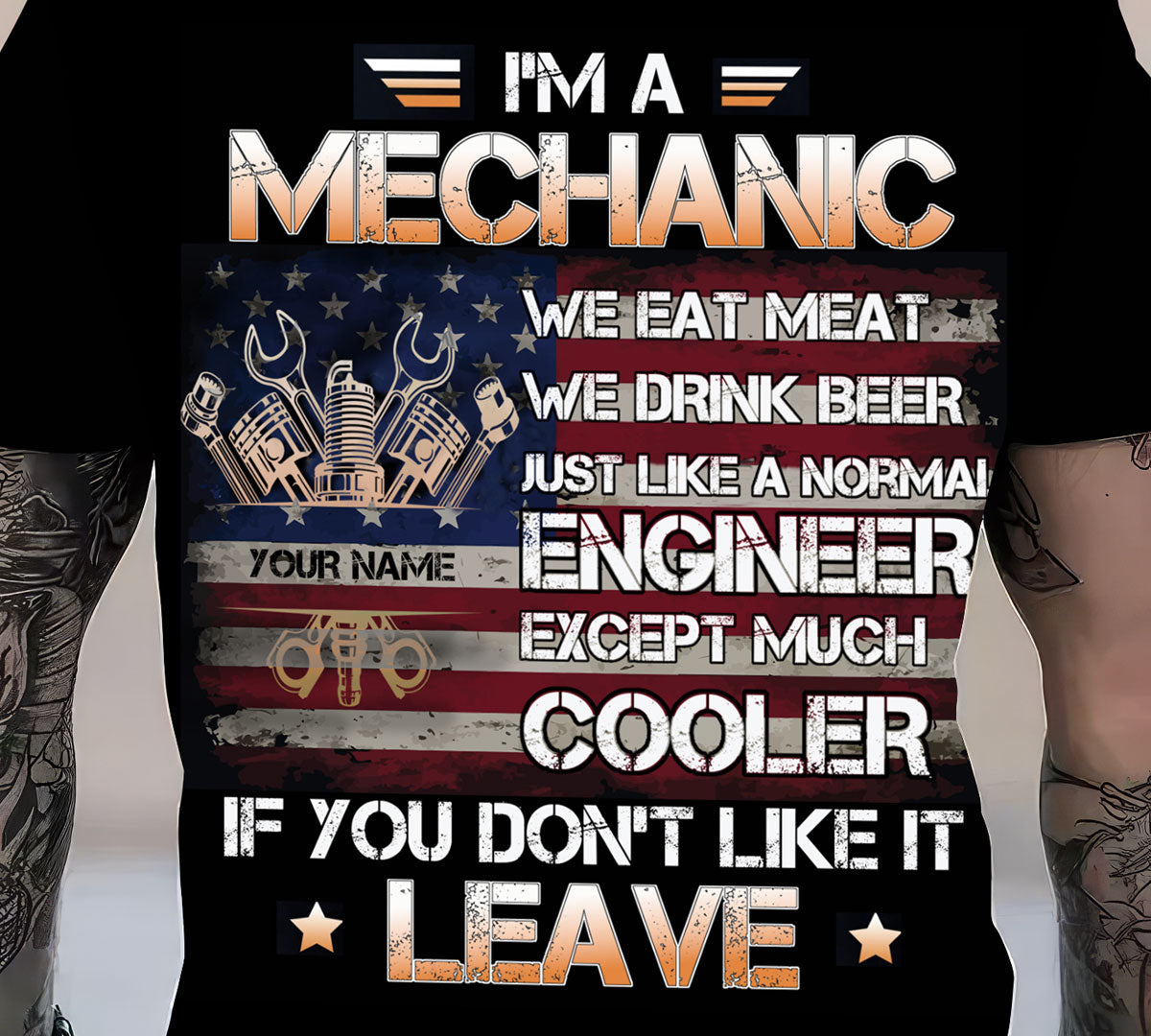 I'm A Mechanic Printed T Shirt We Eat Meat We Drink Beer Funny Mechanic Shirt