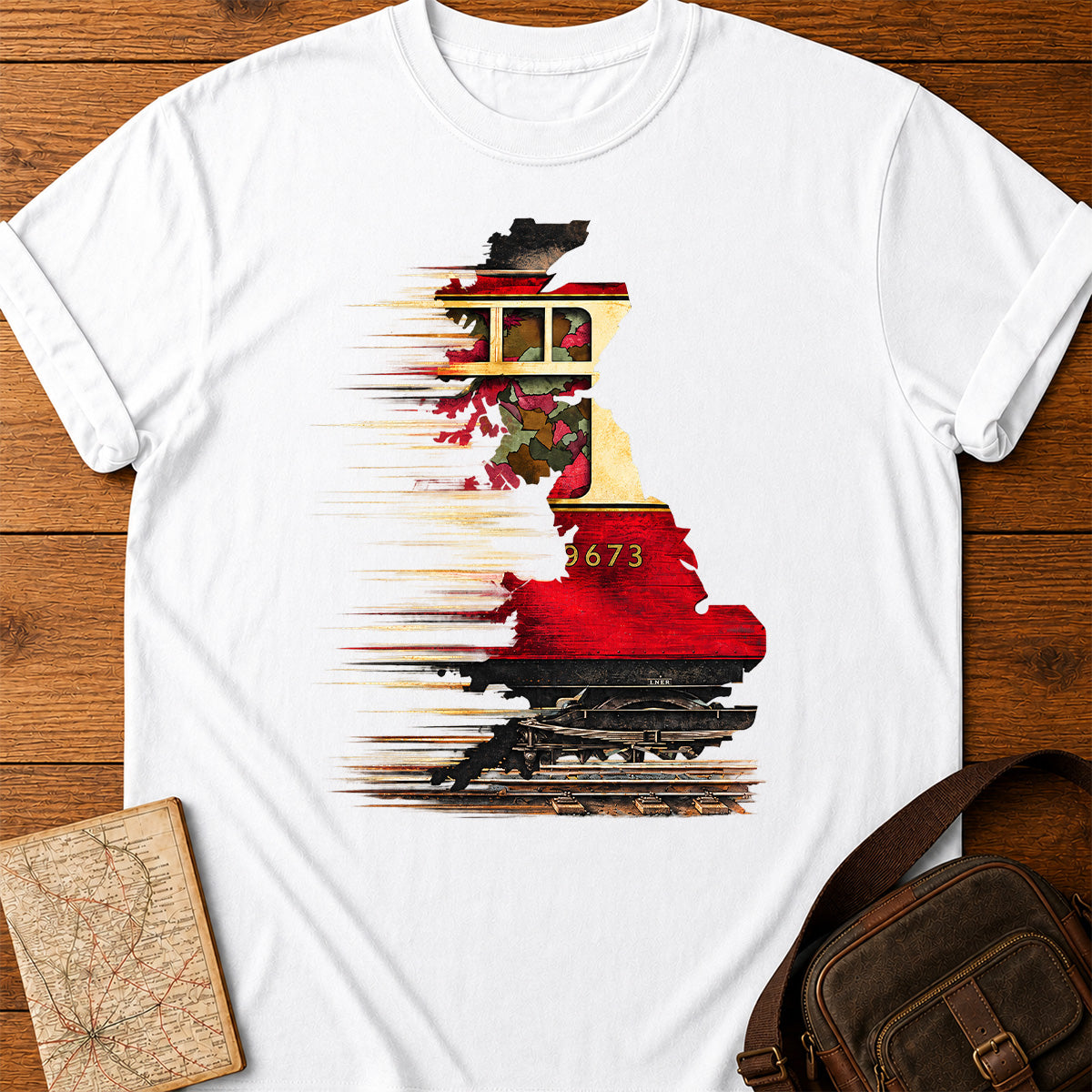 Artistic Train Collage T-Shirt