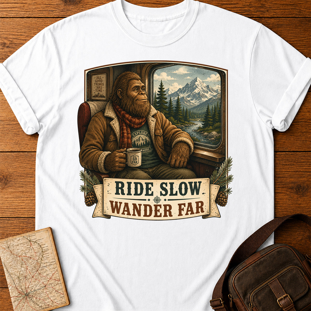 Bigfoot Ride Slow Wander Far T-shirt