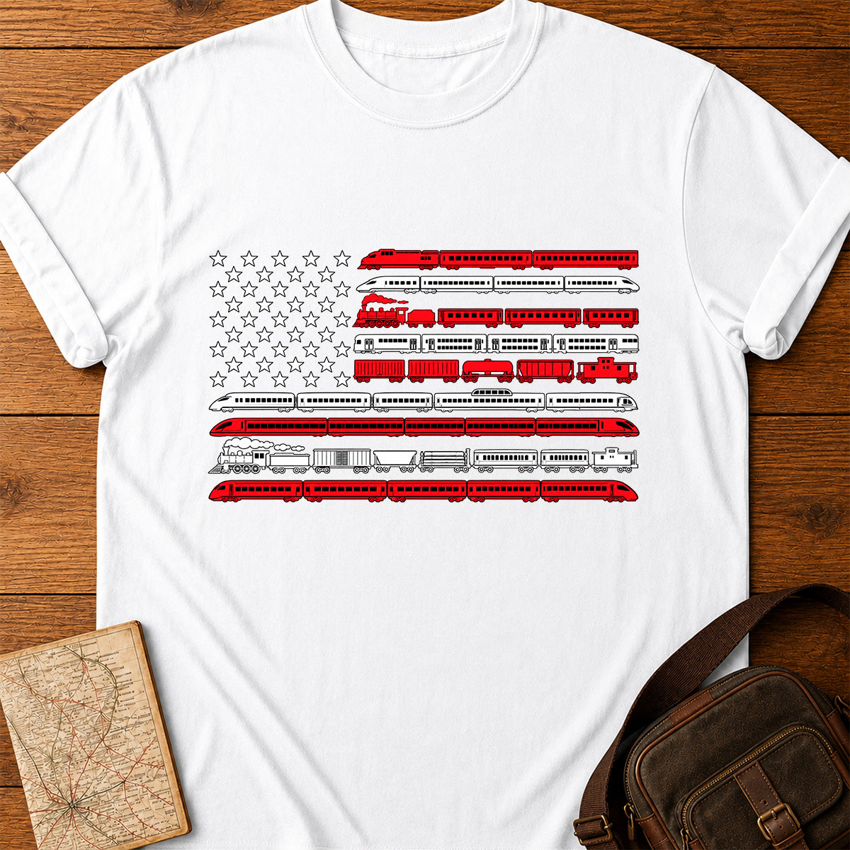 US 50 Stars Railroad Network T-shirt