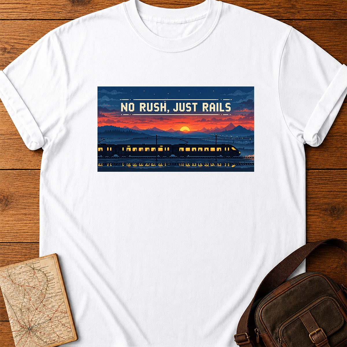 No Rush Just Rails Adventurous T-shirt