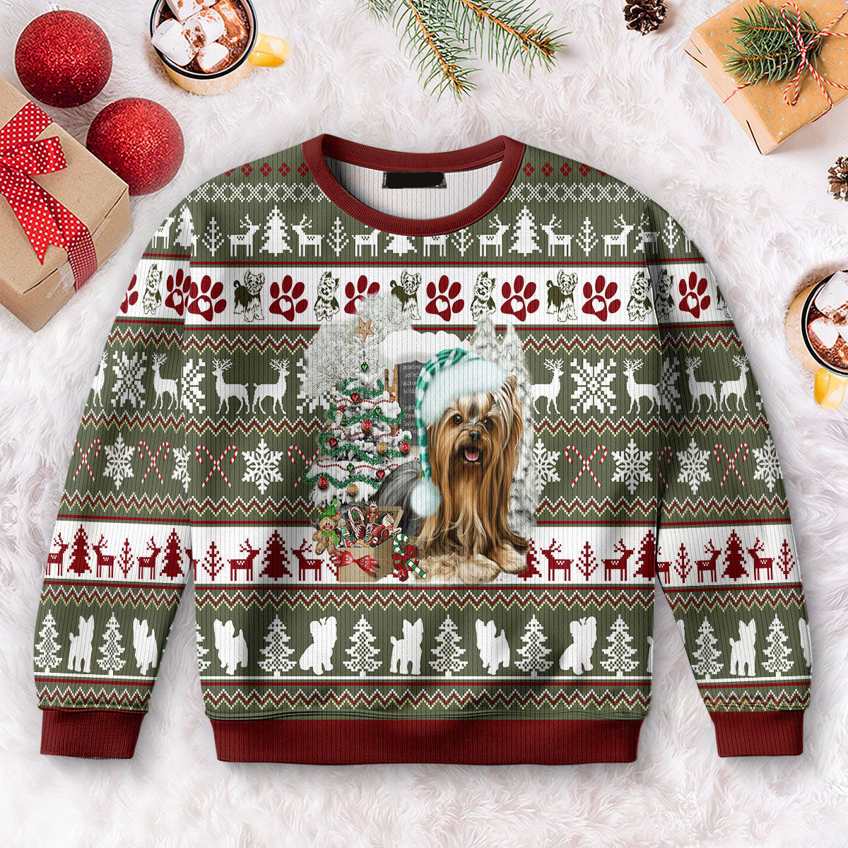Yorkie Love Christmas, Christmas Gift For Dog Lovers, 3Dugly Christmas Sweater