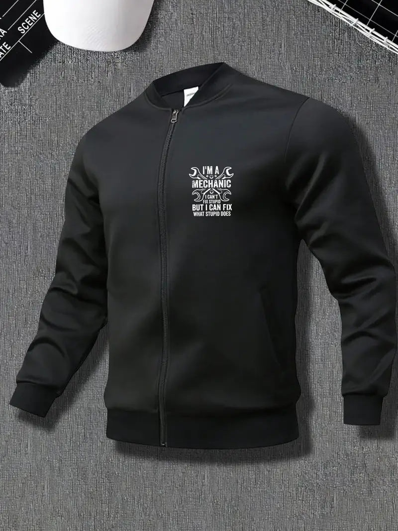 Funny Mechanic Sports Jacket for Men I'm A Mechanic I Can't Fix Stupid Jacket