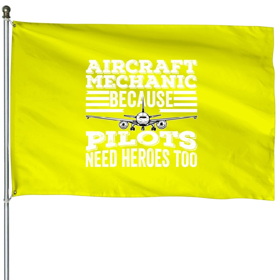 Aircraft Mechanic Flag, Pilot Hero Appreciation, Aviation Decor, Funny Aircraft Mechanic Design, Perfect Gift for Aviation Enthusiasts