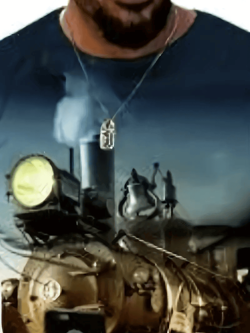 Railspirit Unique Vintage Train T Shirt All Over Print