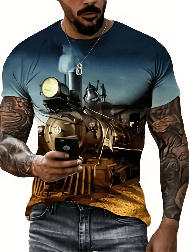 Railspirit Unique Vintage Train T Shirt All Over Print
