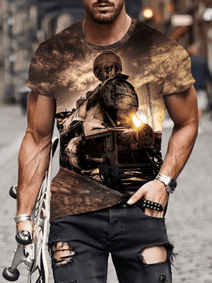 Railspirit Vintage Train Unisex 3D T Shirt Gift For Him Her