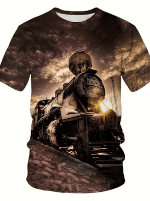 Railspirit Vintage Train Unisex 3D T Shirt Gift For Him Her