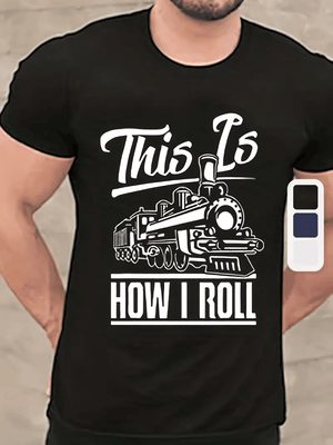 Railspirit This Is How I Roll Train Black Printed T Shirt