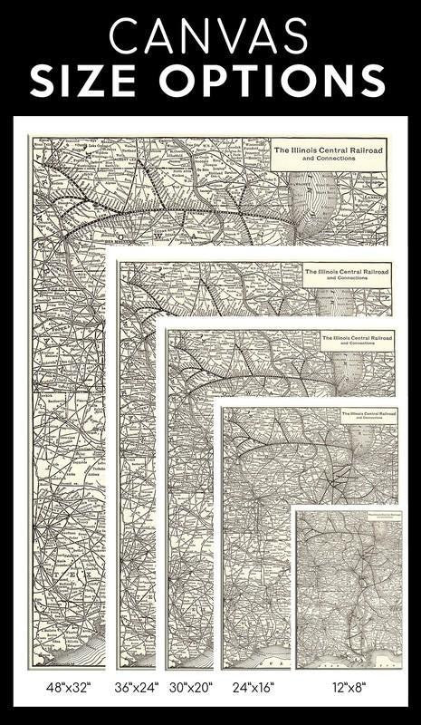 Icr Single Canvas Rectangle Illinois Central Railroad 04814 Wrapped Canvas 12x16