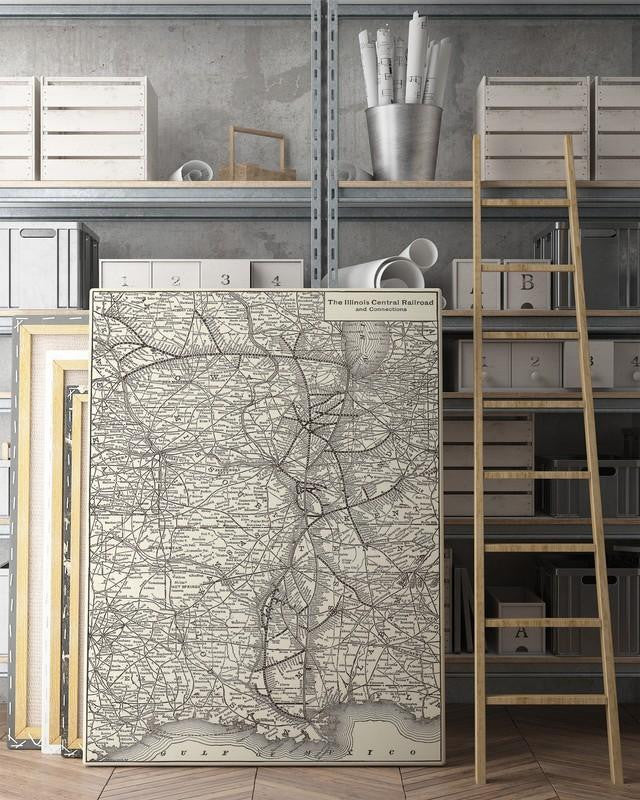 Icr Single Canvas Rectangle Illinois Central Railroad 04814 Wrapped Canvas 8x10