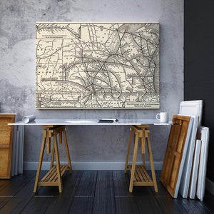 Chicago Single Canvas Rectangle Antique Chicago And Northwestern Railway Map Chicago St Paul Minneapolis Omaha Railway Map 04866 Wrapped Canvas 16x24