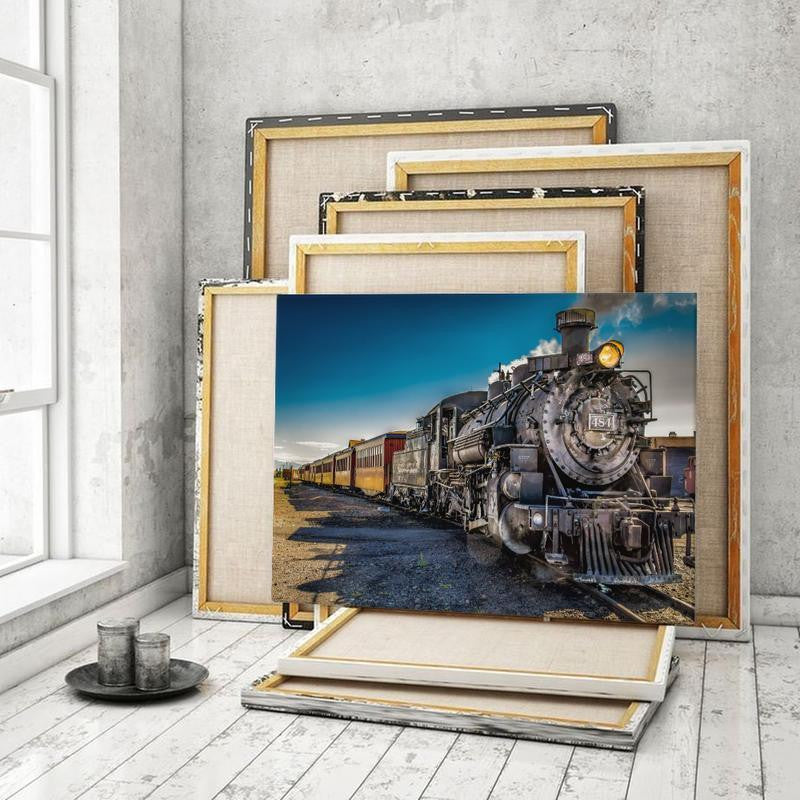 Locomotive Single Canvas Rectangle Steam Locomotive 04240 Wrapped Canvas 12x16