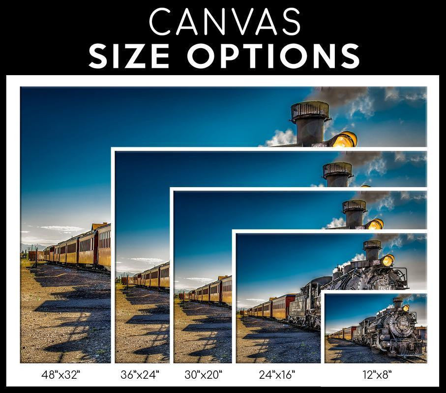 Locomotive Single Canvas Rectangle Steam Locomotive 04240 Wrapped Canvas 20x30