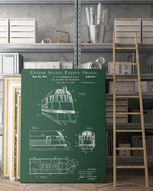 Locomotive Single Canvas Rectangle Locomotive Railway Railroad 04855 Wrapped Canvas 12x16