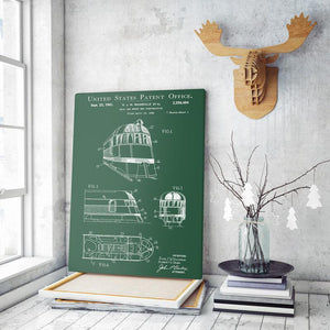 Locomotive Single Canvas Rectangle Locomotive Railway Railroad 04855 Wrapped Canvas 8x10