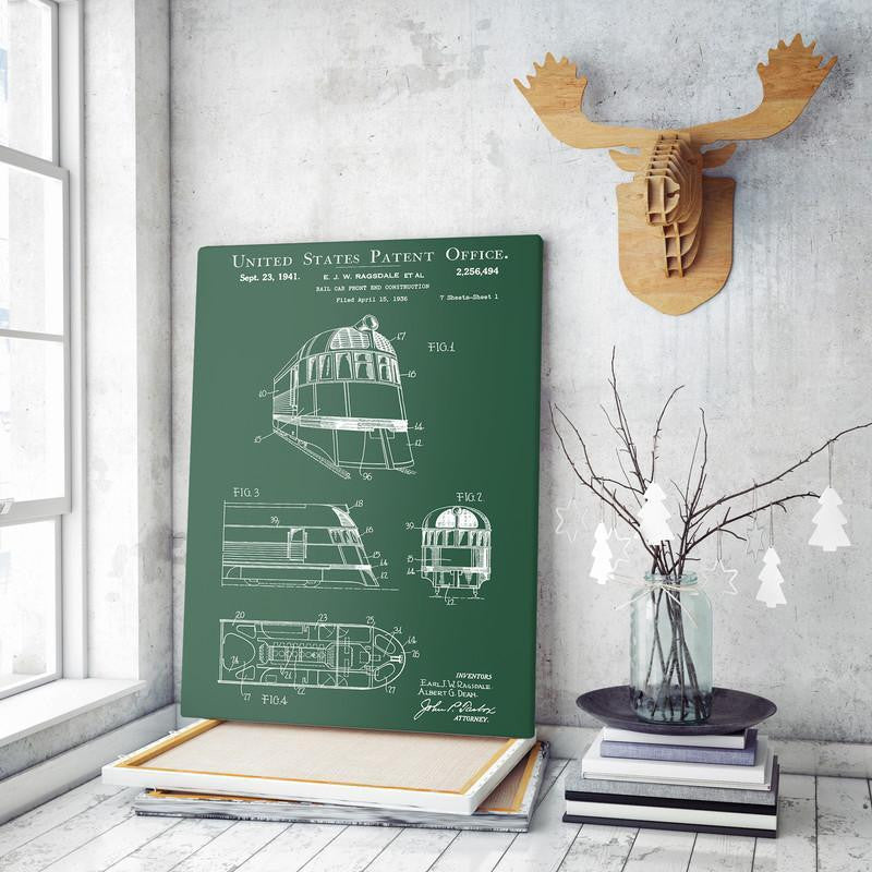 Locomotive Single Canvas Rectangle Locomotive Railway Railroad 04855 Wrapped Canvas 8x10