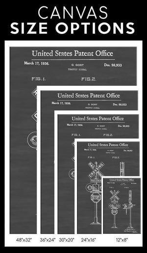 Railway Single Canvas Rectangle Rail Road Crossing Train 04842 Wrapped Canvas 20x30