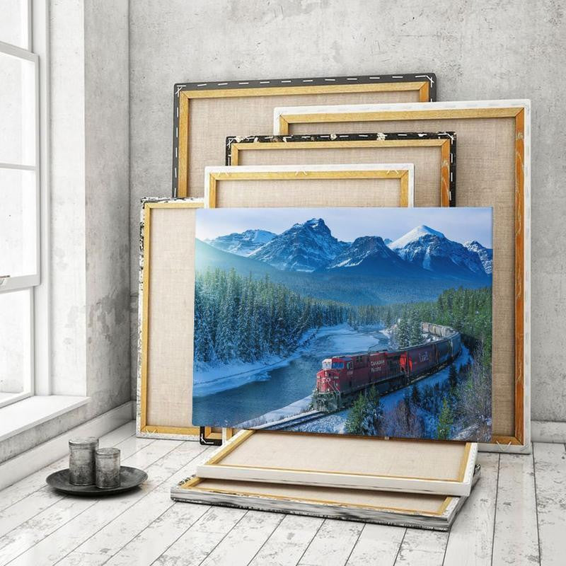Railway Single Canvas Rectangle Railway 04165 Wrapped Canvas 12x16