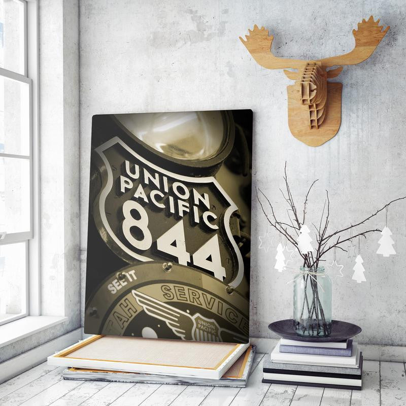 Railway Single Canvas Rectangle Union Pacific 844 04032 Wrapped Canvas 12x16