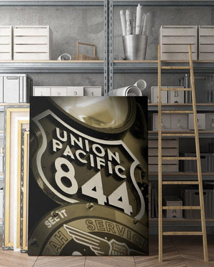 Railway Single Canvas Rectangle Union Pacific 844 04032 Wrapped Canvas 8x10