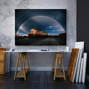 Unionpacific Single Canvas Rectangle Union Pacific Railroad Railway Train 05033 Wrapped Canvas 16x24