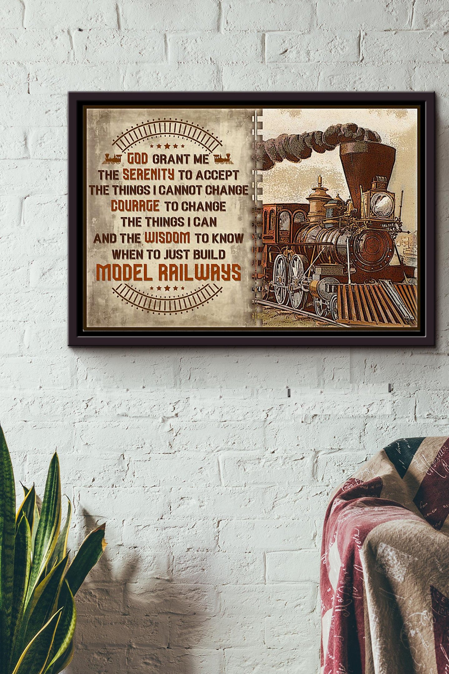 Model Railroad Vintage Canvas n Framed Matte Canvas Framed Matte Canvas 12x16