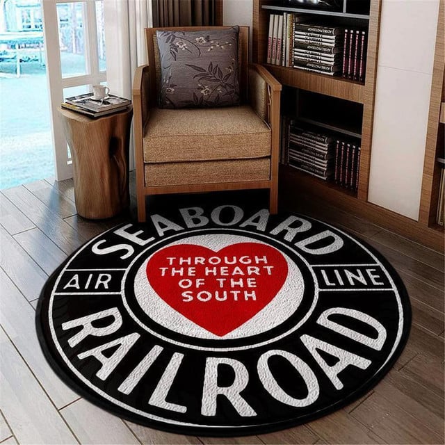 Railspirit Sal Round Mat Sal Seaboard Air Line Railroad Round Floor Mat Room Rugs