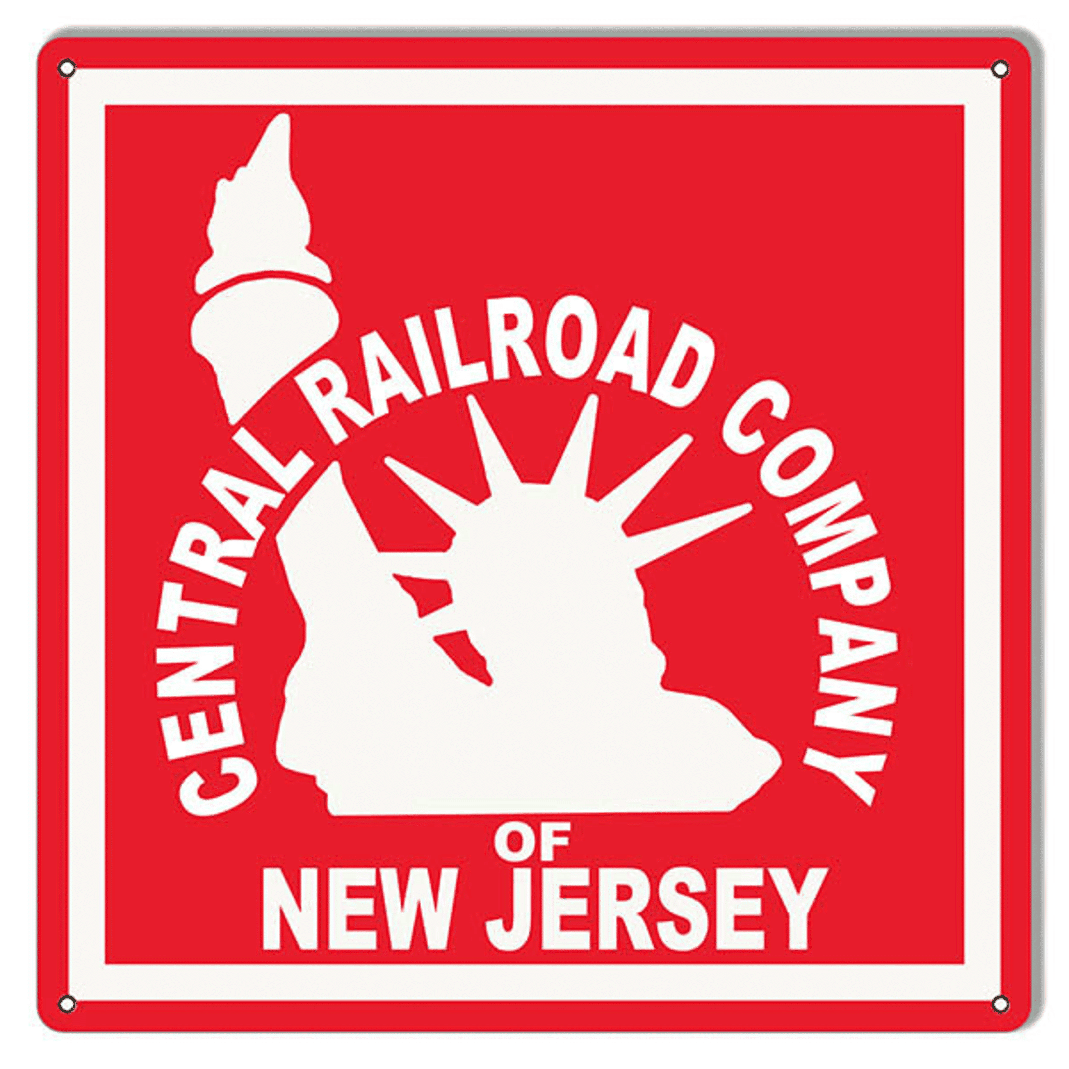 Railspirit New CNJ Jersey Central Railroad Sign 12X12 Aged Or New Styles Metal Sign Vintage Style Retro Home Decor Garage Art