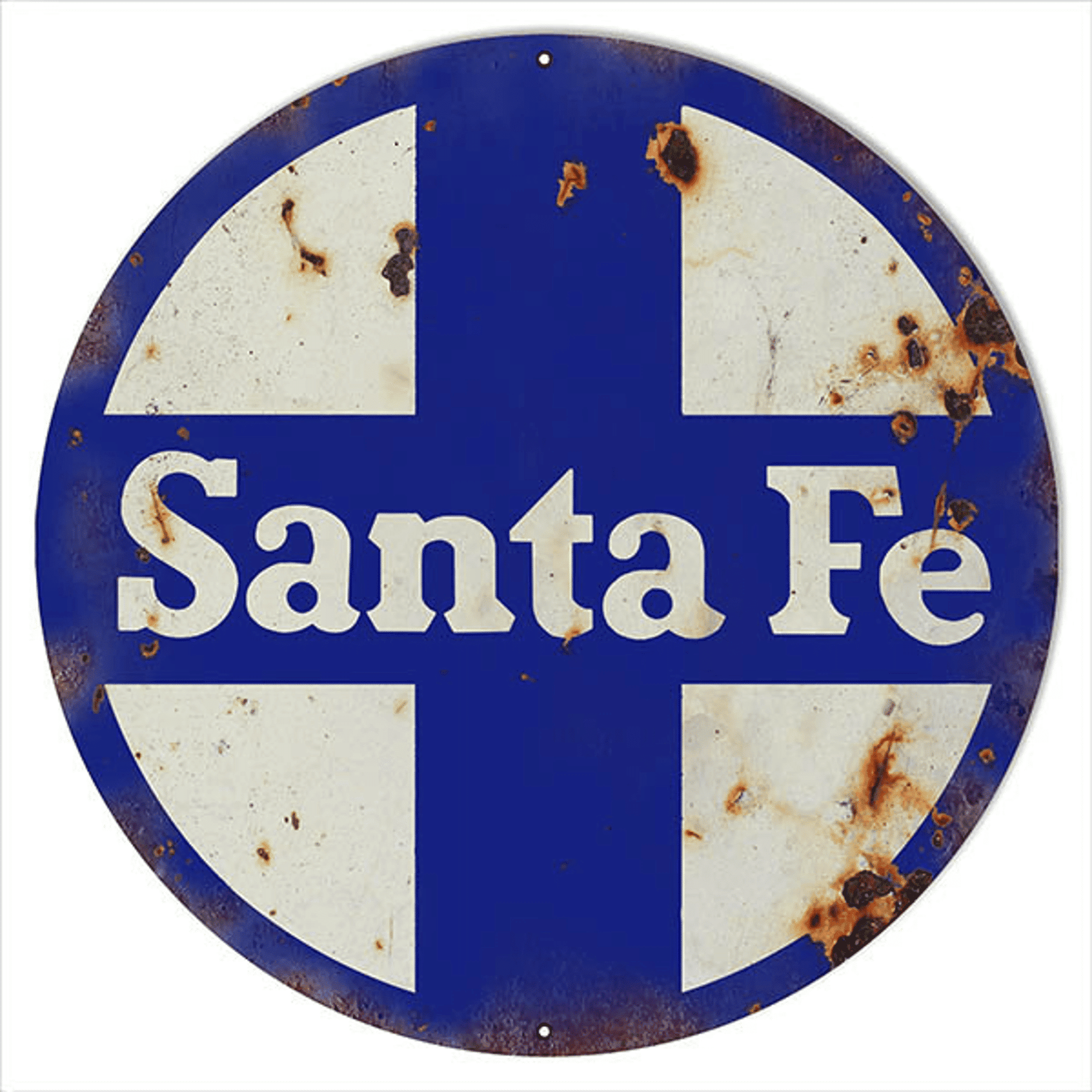 Railspirit Santa Fe Railroad Sign Large Metal Sign Vintage Style Retro Garage Art