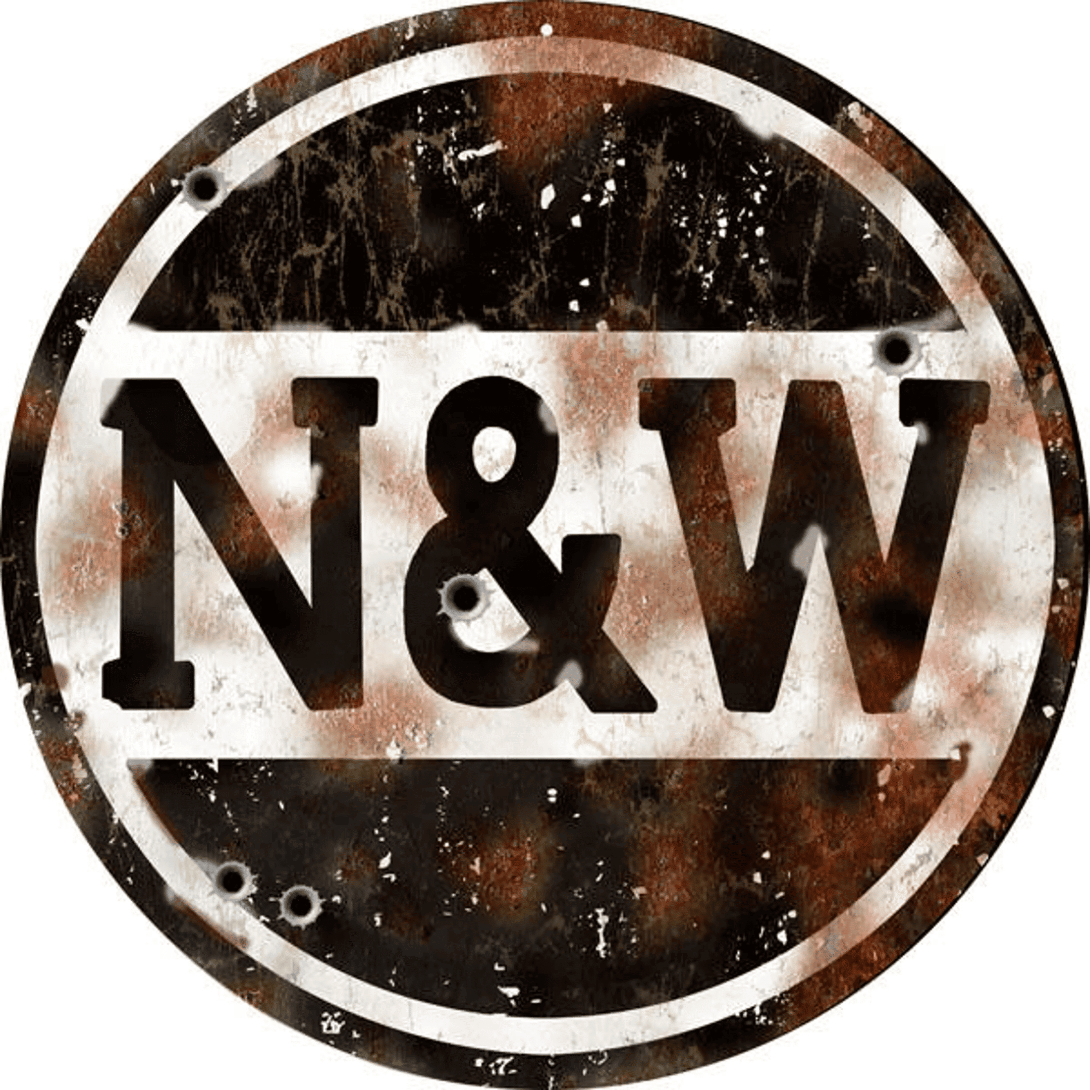 Railspirit Norfolk & Western Railroad Sign Aged Style Metal Sign Vintage Style Retro Garage Art