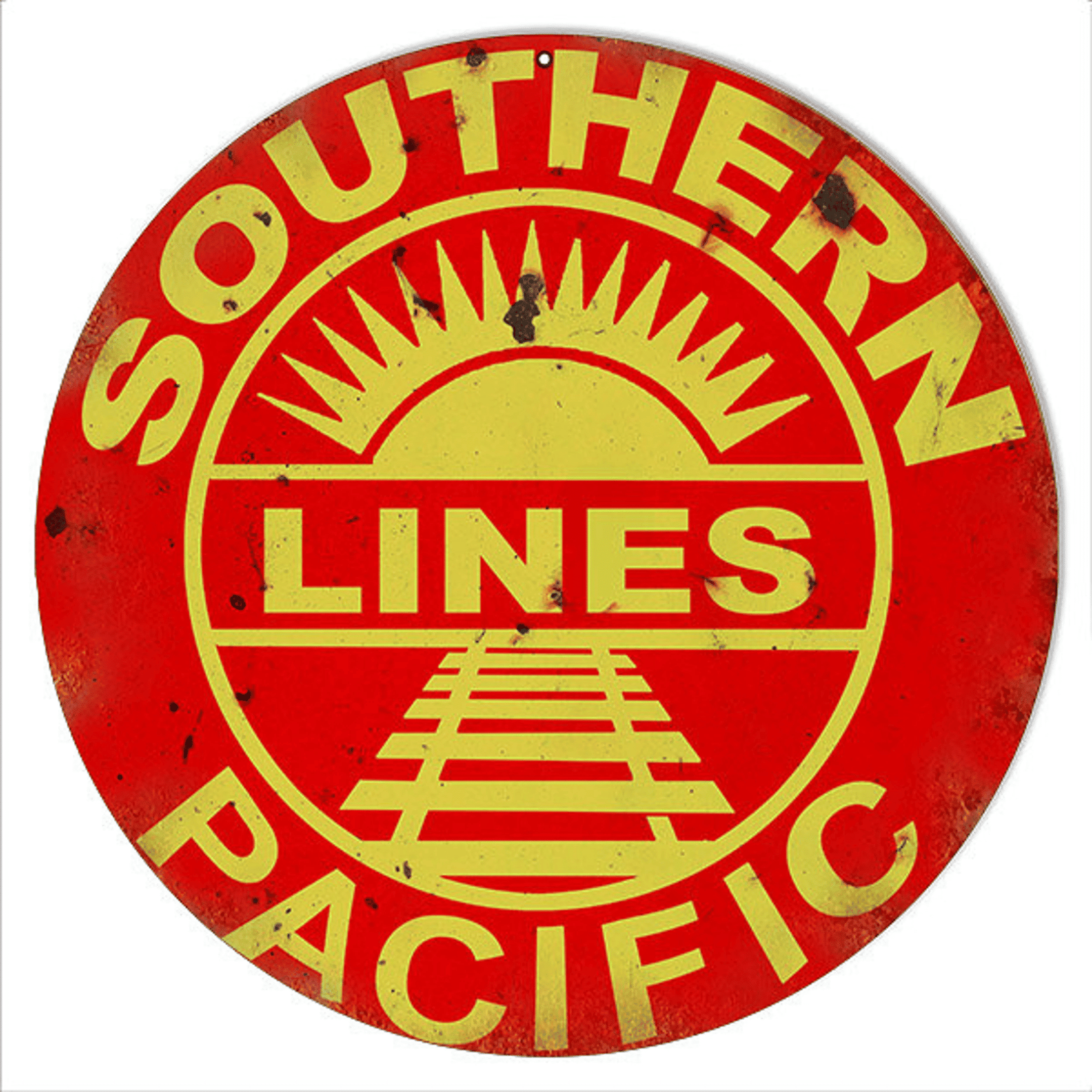 Railspirit Southern Pacific Lines Railway Railroad Sign Metal Sign Vintage Style Retro Home Decor Garage Art