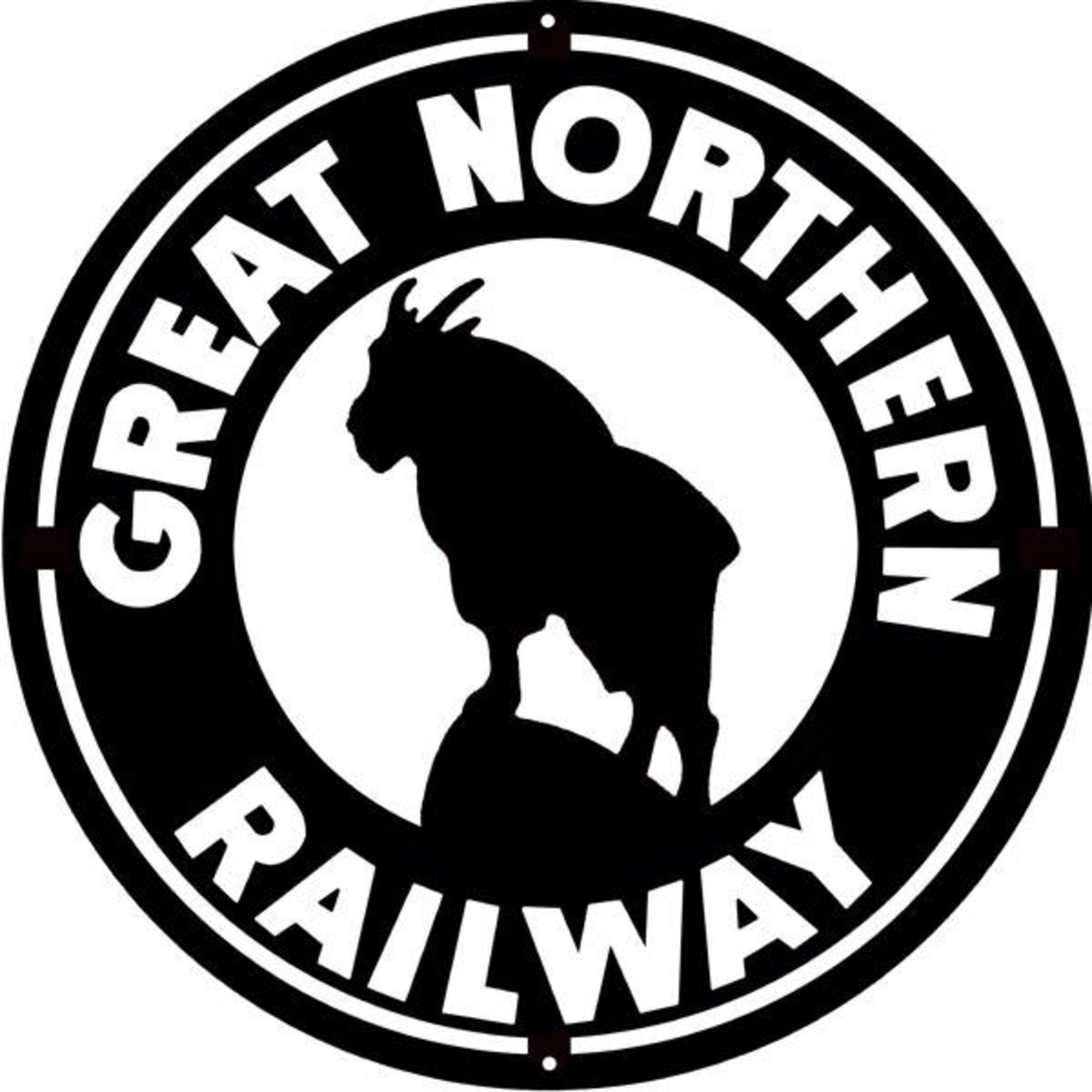 Railspirit Great Northern Railroad Laser Cut Silhouette Metal Script Art Sign Train Wall Decor Art