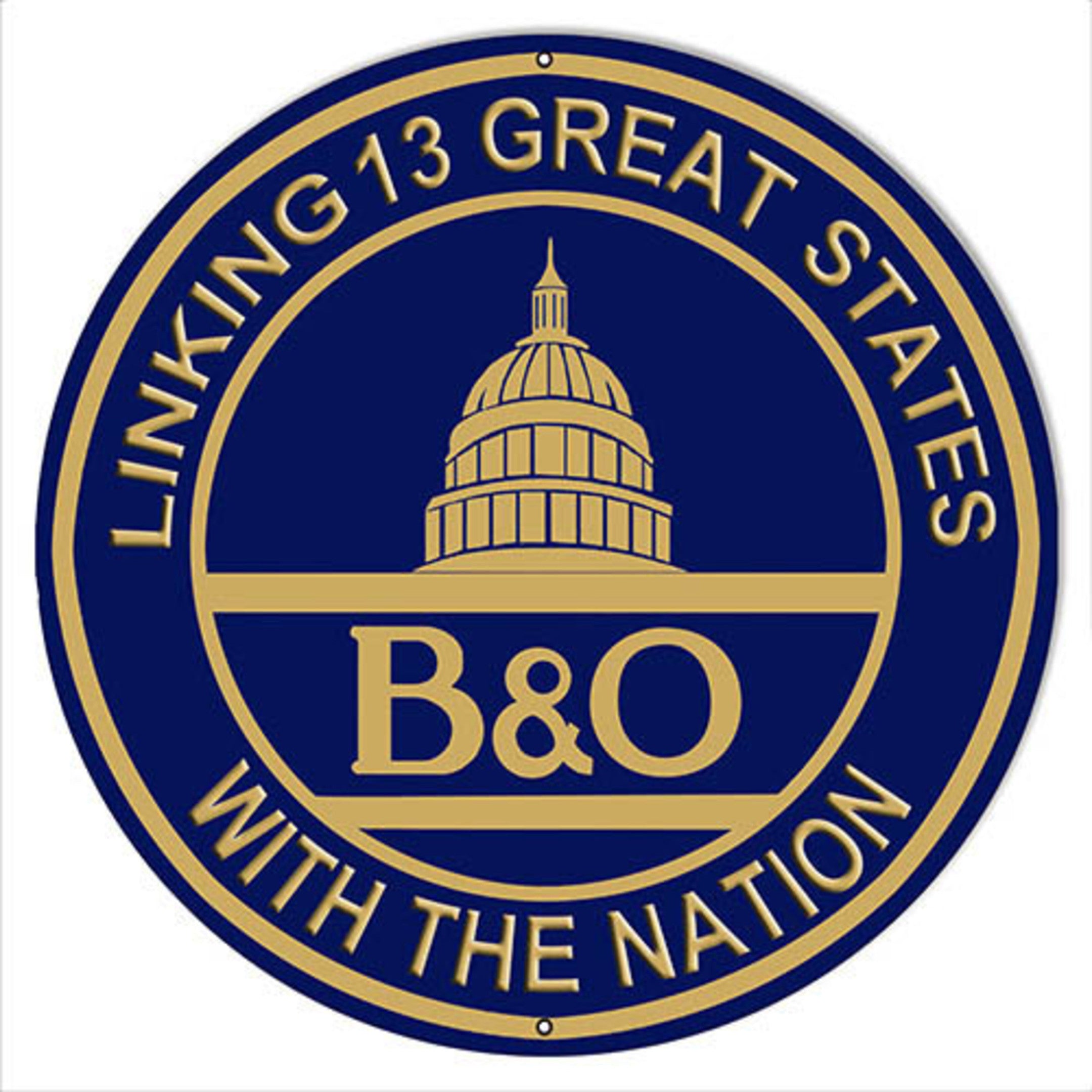 Railspirit B&O Herald Railroad Sign Aged Style Metal Sign Vintage Style Retro Garage Art Rvg