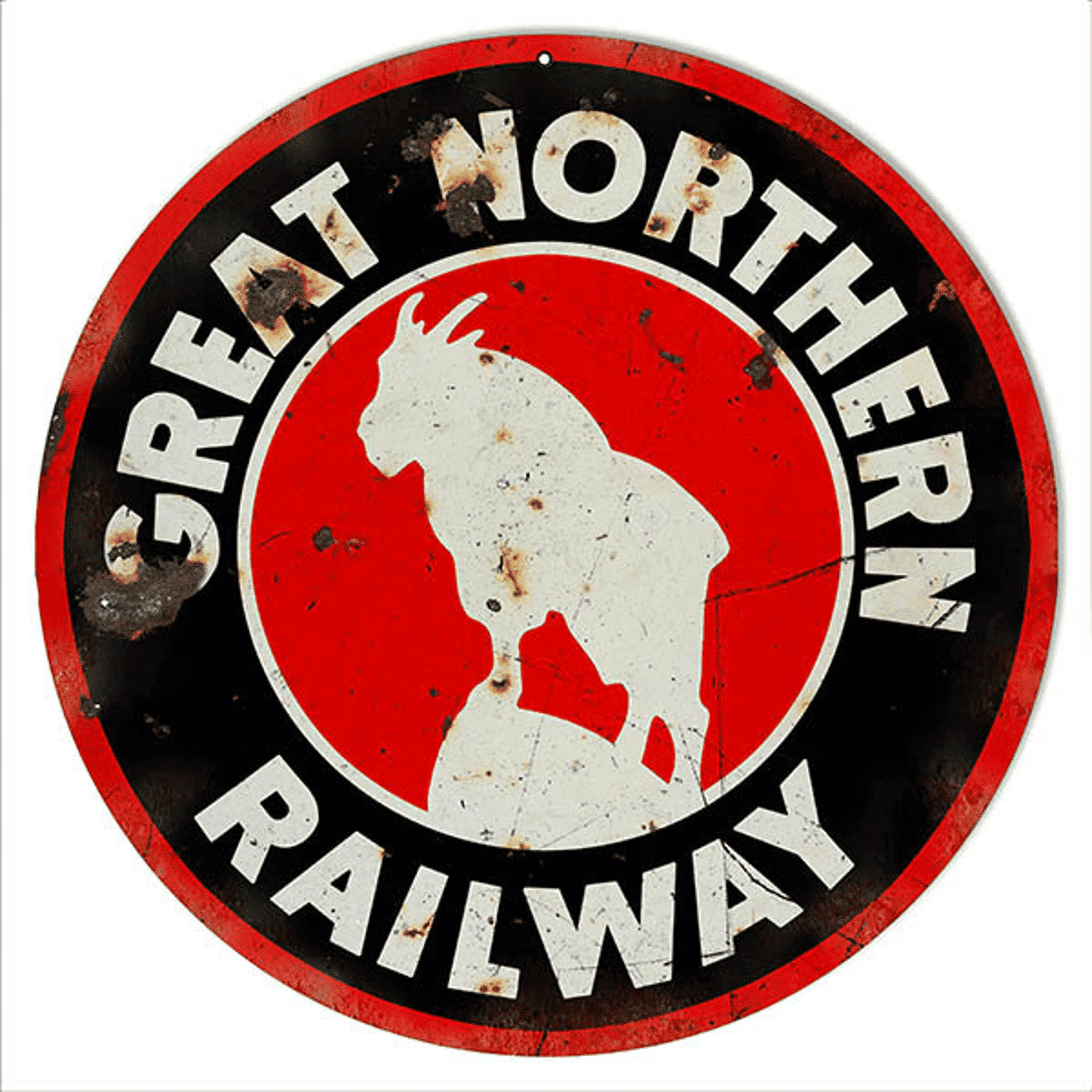 Railspirit Great Northern Railway Railroad Sign Aged Style Metal Sign Vintage Style Retro Home Decor Garage Art