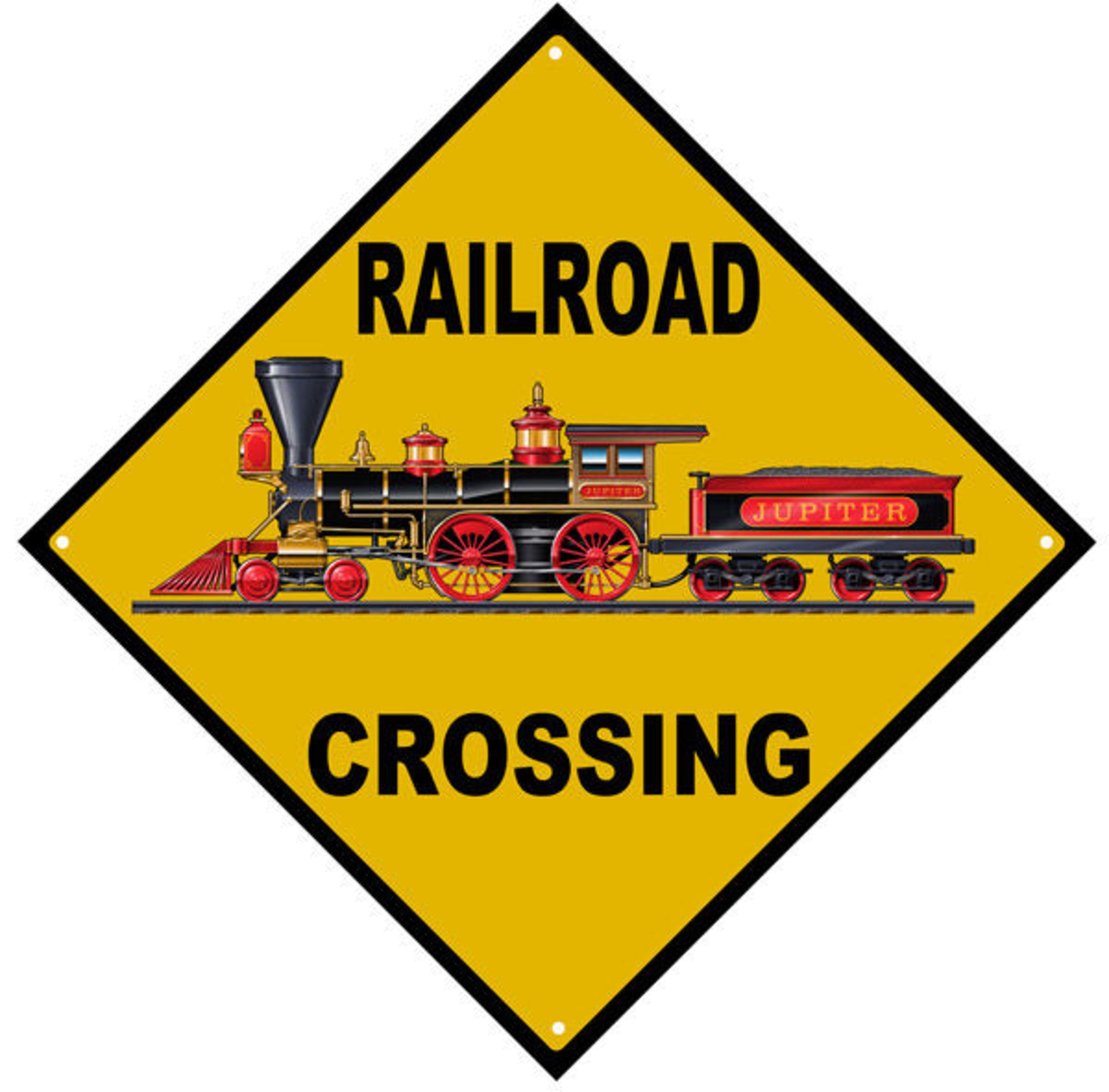 Railspirit Baldwin 440 Railroad Crossing Sign Metal Sign Vintage Style Retro Garage Art