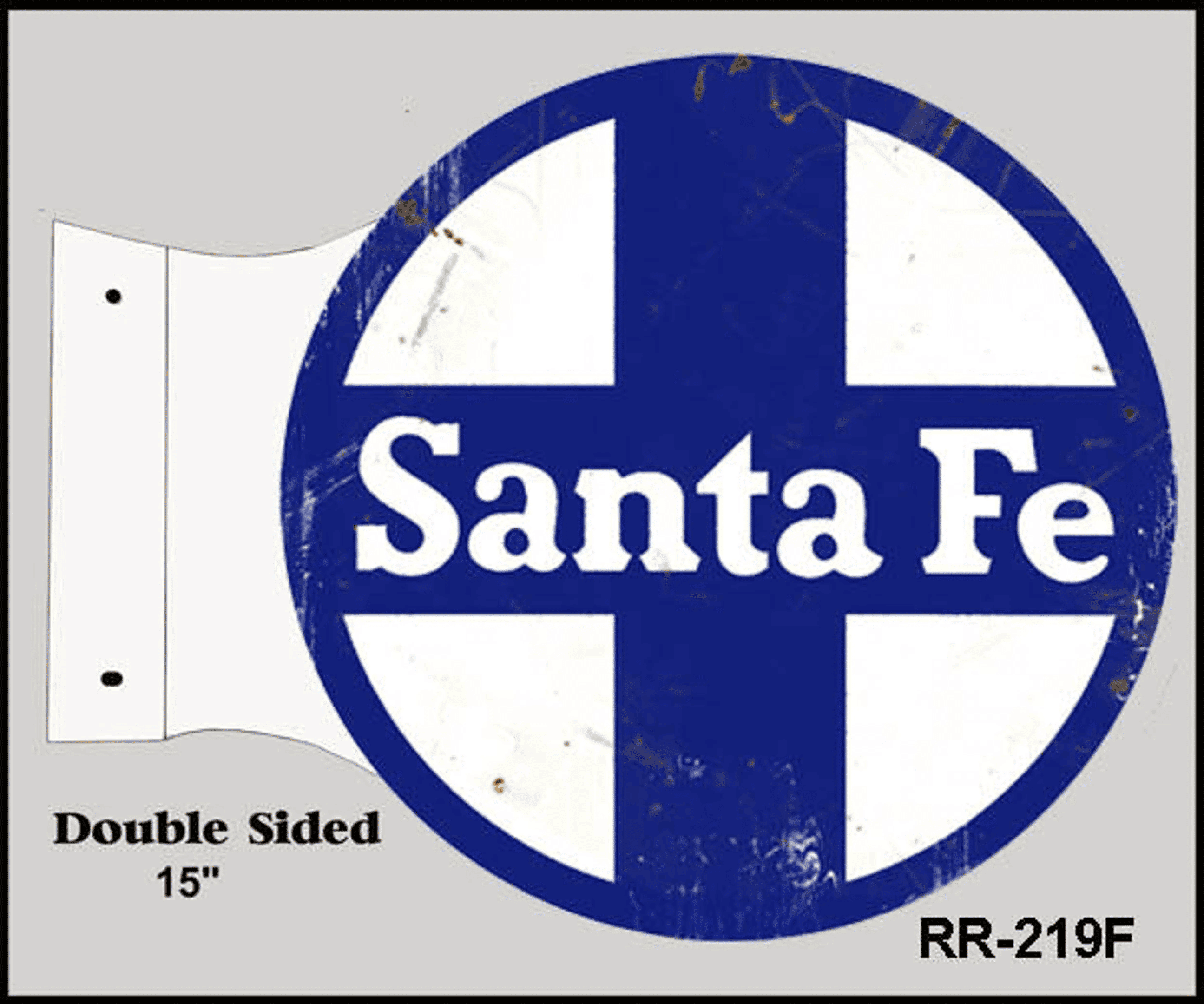 Railspirit Santa Fe Railroad Flange Double Sided Garage Shop Sign Metal Vintage Style Retro Garage Art