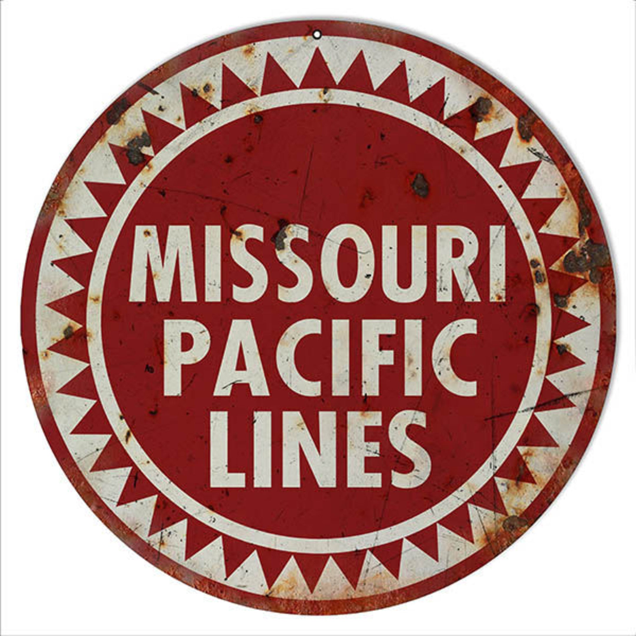 Railspirit Missouri Pacific Lines Railroad Sign Aged Style Metal Sign Vintage Style Retro Home Decor Garage Art