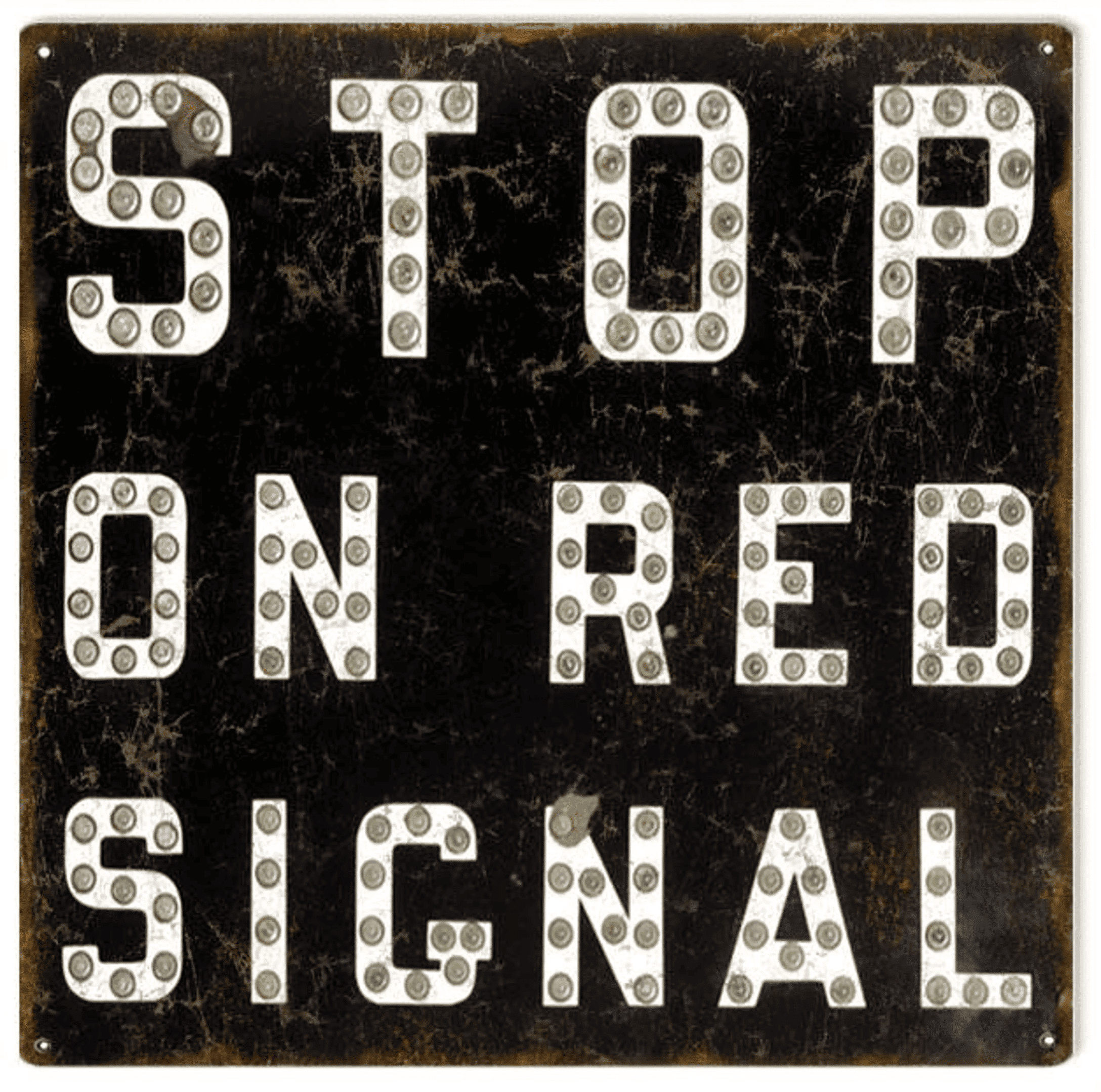 Railspirit Stop On Red Signal Railroad Sign Metal Sign Vintage Style Retro Home Decor Garage Art