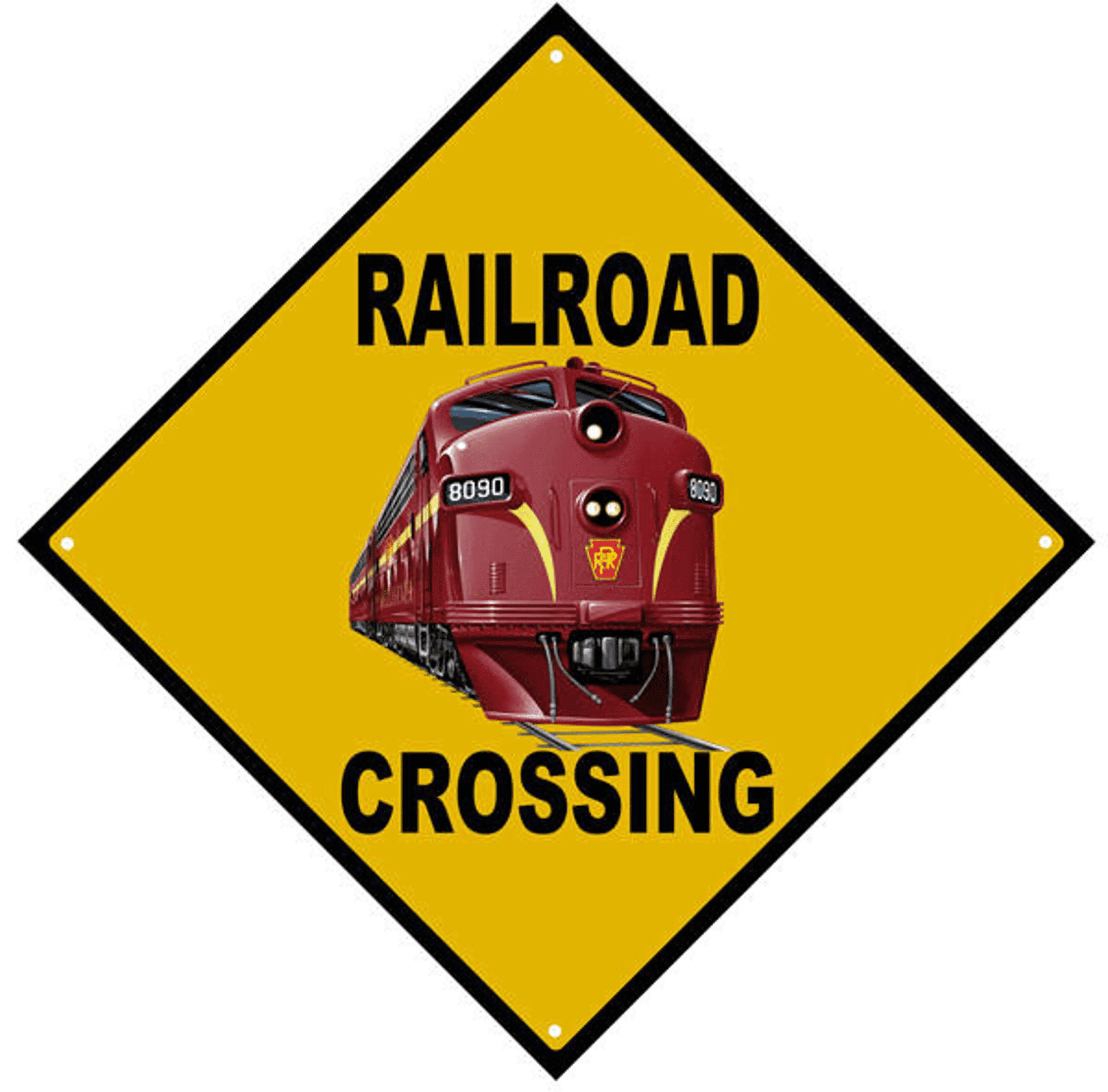 Railspirit Pennsylvania Railroad Crossing Sign Metal Sign Vintage Style Retro Garage Art